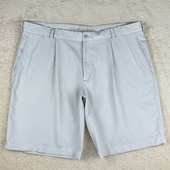 Nike Other - Nike Golf Chino Shorts Mens 42 Khaki Performance Pleated Front 4 Pockets Logo